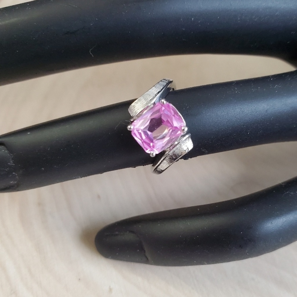 Heavy 14K White Gold Sapphire Ring / Solid Gold